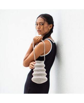 SHELL Handwoven Wire Bag In Silver