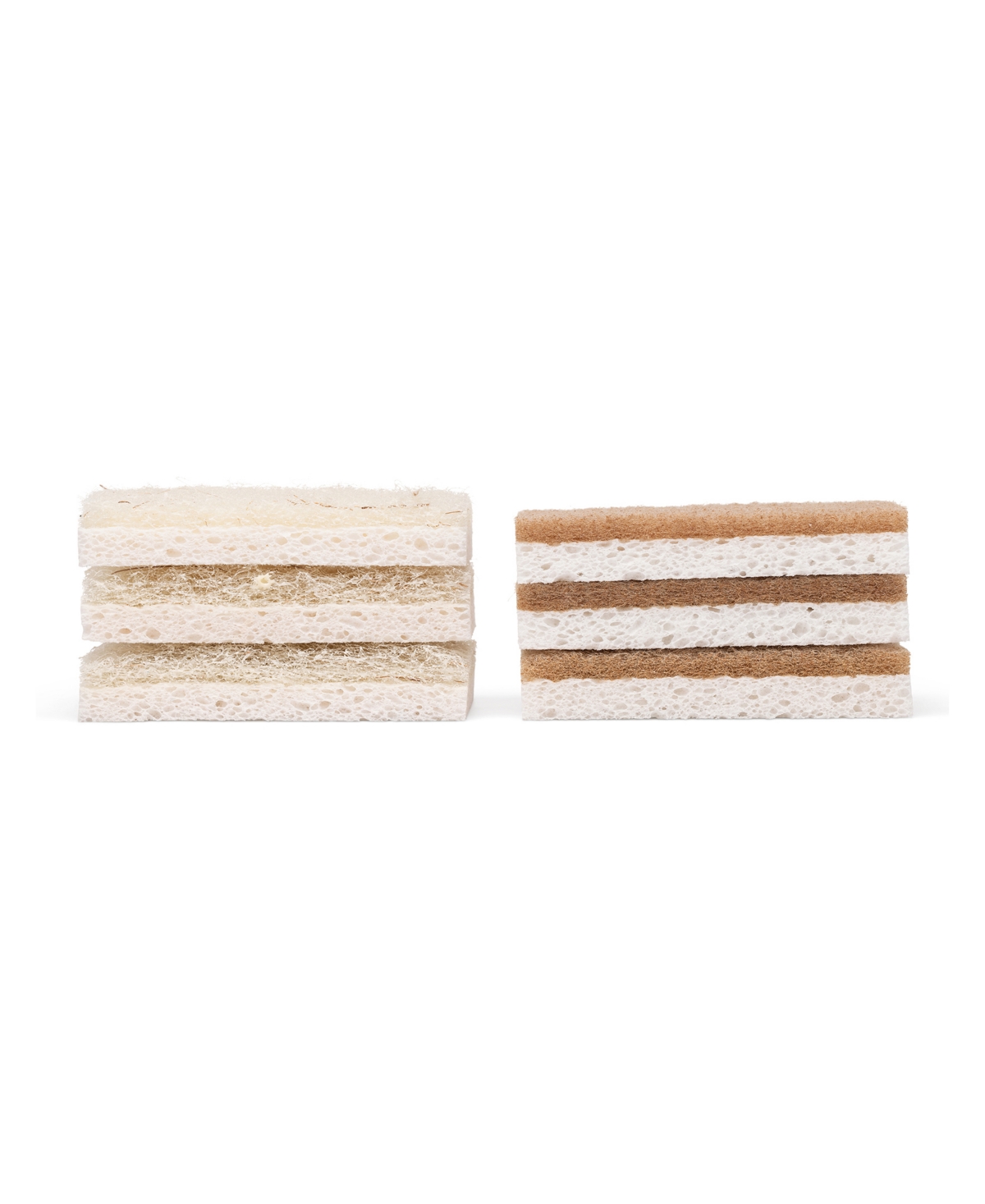 6-Piece Nutcase Mixed Scrubber Sponges - Brown