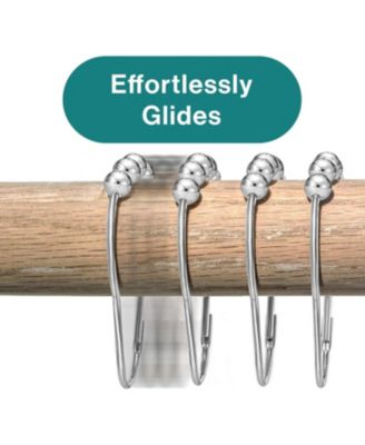 Shower Curtain Rings - Set of 12, Rustproof Stainless Steel