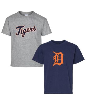 Soft As A Grape - Big Boys and Girls Navy/Heather Gray Detroit Tigers Two-Pack T-Shirt Set