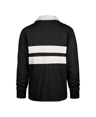 Men's Black Texas Longhorns Clubhouse Knox Thames Long Sleeve Rugby Polo Shirt