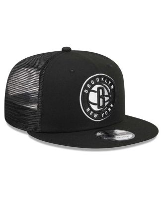 Men's Black Brooklyn Nets 9FIFTY Snapback Trucker Hat