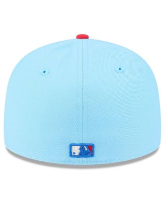Men's Light Blue/Red Miami Marlins 2025 Fourth of July Low Profile 59FIFTY Fitted Hat