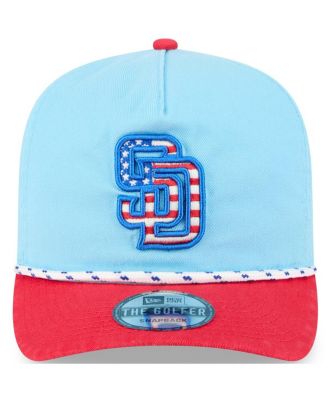 Men's Light Blue/Red San Diego Padres 2025 Fourth of July Golfer Snapback Hat