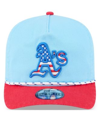 Men's Light Blue/Red Athletics 2025 Fourth of July Golfer Snapback Hat