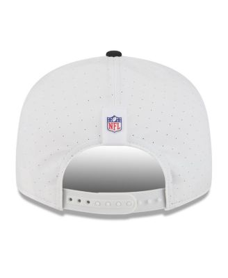 Men's White/Black Las Vegas Raiders 2025 NFL Training Camp Split Panel 9FIFTY Snapback Hat