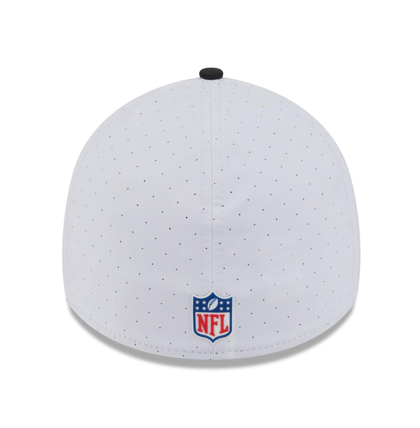 Мужская кепка New Era White/Black Jacksonville Jaguars 2025 NFL Training Camp 39THIRTY Flex Hat — фото 3