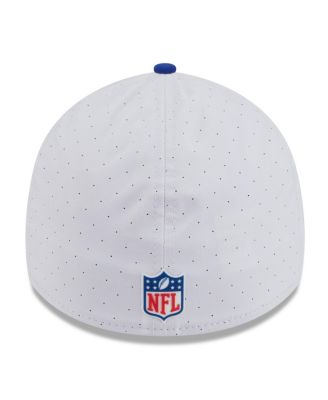 Men's White/Blue Denver Broncos 2025 NFL Training Camp Throwback Logo 39THIRTY Flex Hat
