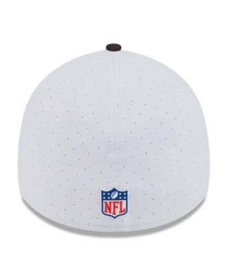 Men's White/Brown Cleveland Browns 2025 NFL Training Camp Throwback Logo 39THIRTY Flex Hat