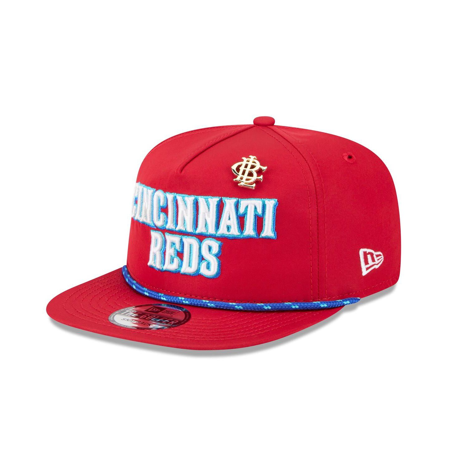 Мужская кепка New Era Red Cincinnati Reds 2025 Big League Chew Golfer Snapback Hat — фото 1