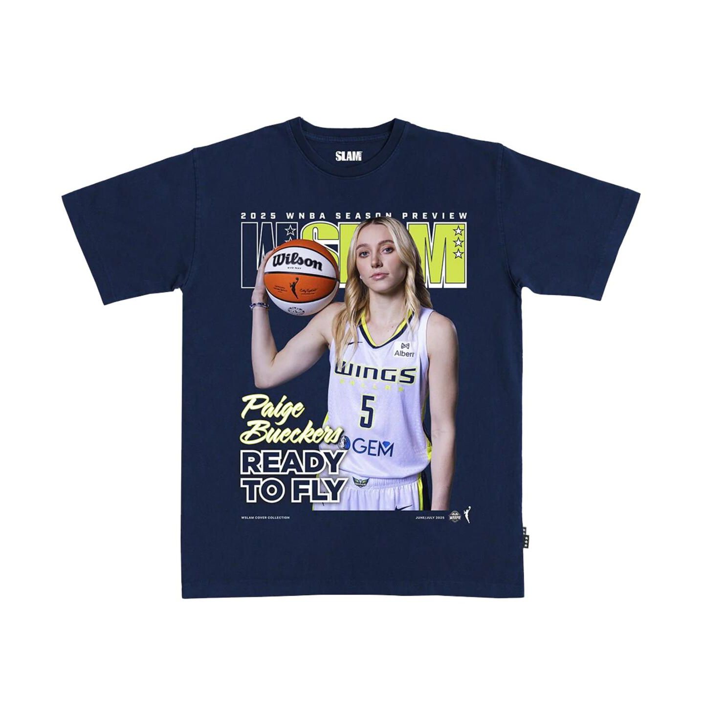 Футболка Slam Paige Bueckers Navy Dallas Wings Cover — фото 1