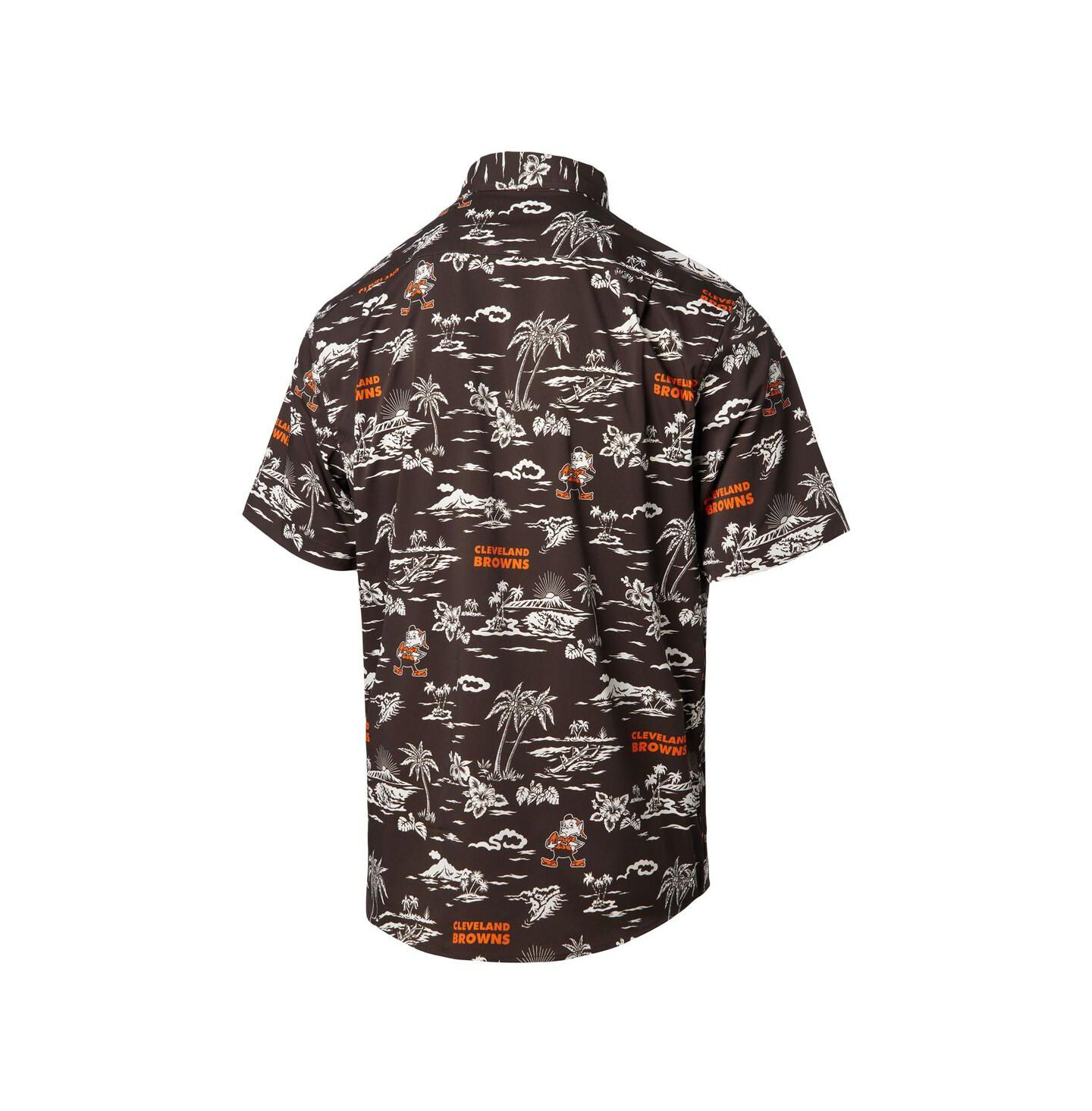 Мужская рубашка Reyn Spooner Brown Cleveland Browns Throwback Kekai Print Button-Up — фото 3