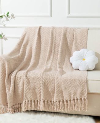 Battilo Herringbone Chenille Knit Throw, 50