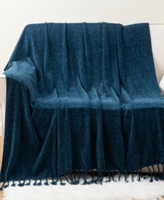 Fringe Tassels Chenille Throw, 50" x 60"