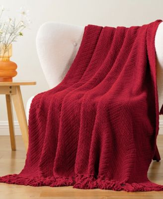 Herringbone Chenille Knit Throw, 60"x 80"