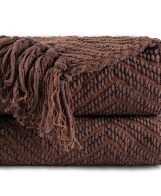 Herringbone Chenille Knit Throw, 60"x 80"