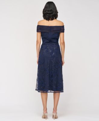 Women's Gemma Beaded Off-The-Shoulder A-Line Dress