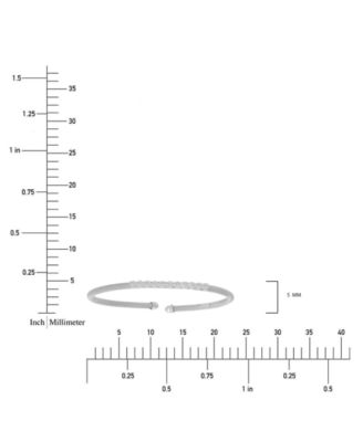 Round-Cut Cubic Zirconia Mesh Cuff Bracelet in Sterling Silver or 14k Gold or 14k Rose Gold Over Sterling Silver