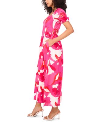 Women's Square-Neck Short-Sleeve Maxi Dress