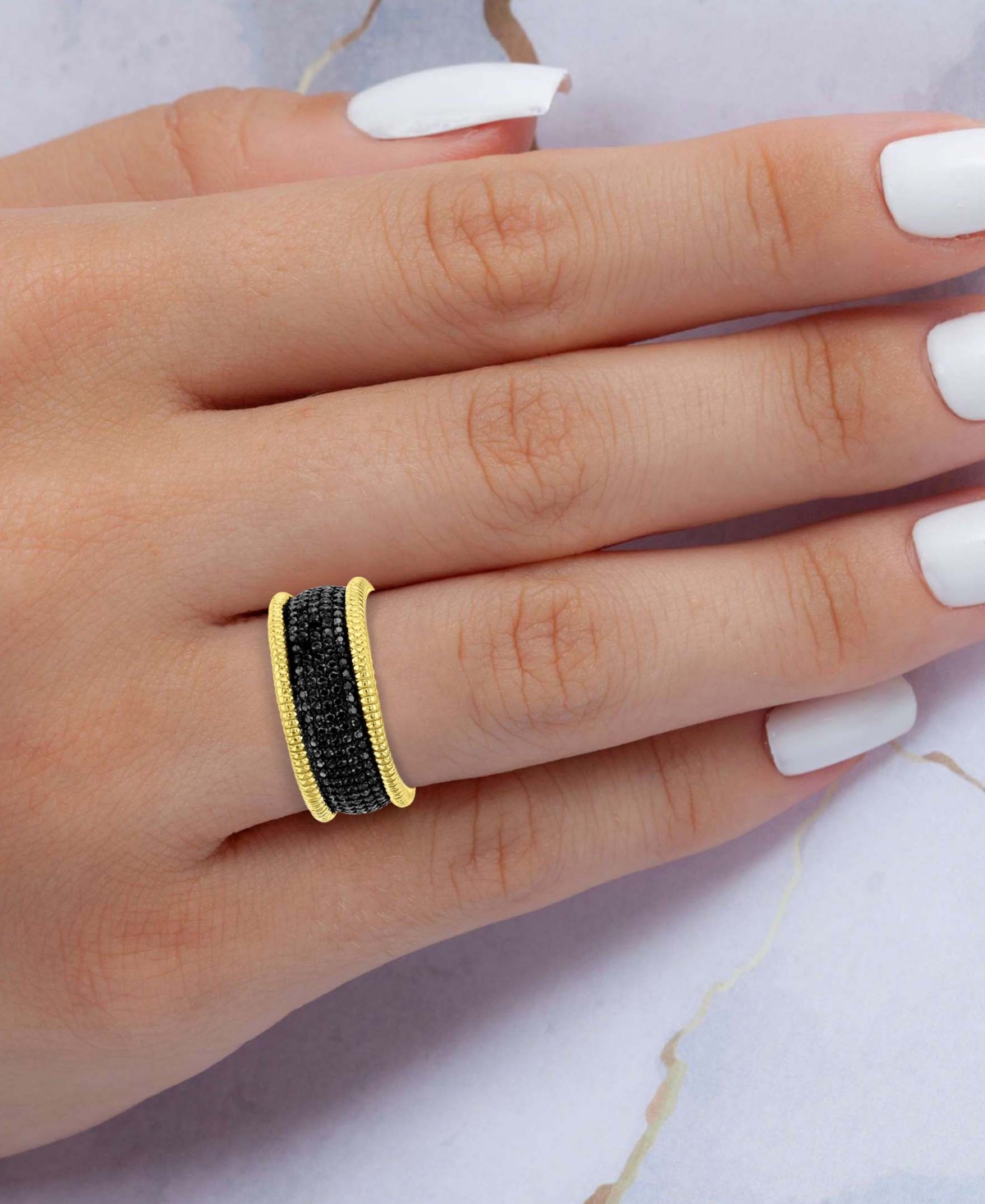 Macy's Black Spinel Multirow Cluster (1-7/8 ct. t.w.) Ring