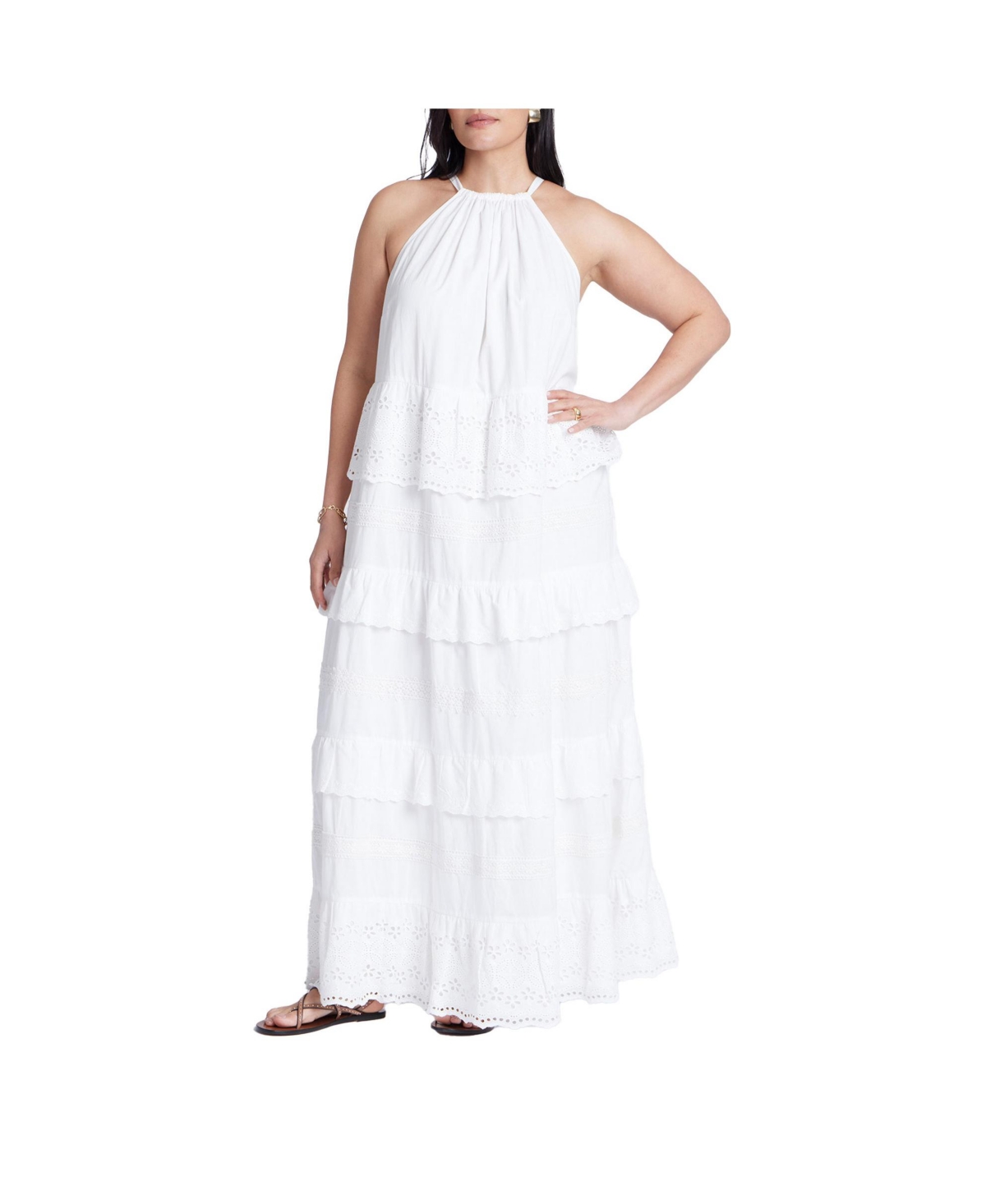 Women's Plus Size Lace Detail Aline Dress - Jet stream