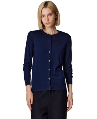 Women's 100% Merino Wool Light Weight Cardigan | Ultra Soft Fine-gauge Sweaters Machine Washable