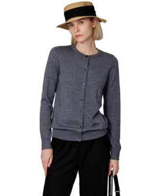 Women's 100% Merino Wool Light Weight Cardigan | Ultra Soft Fine-gauge Sweaters Machine Washable