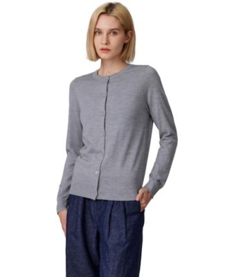 Women's 100% Merino Wool Light Weight Cardigan | Ultra Soft Fine-gauge Sweaters Machine Washable