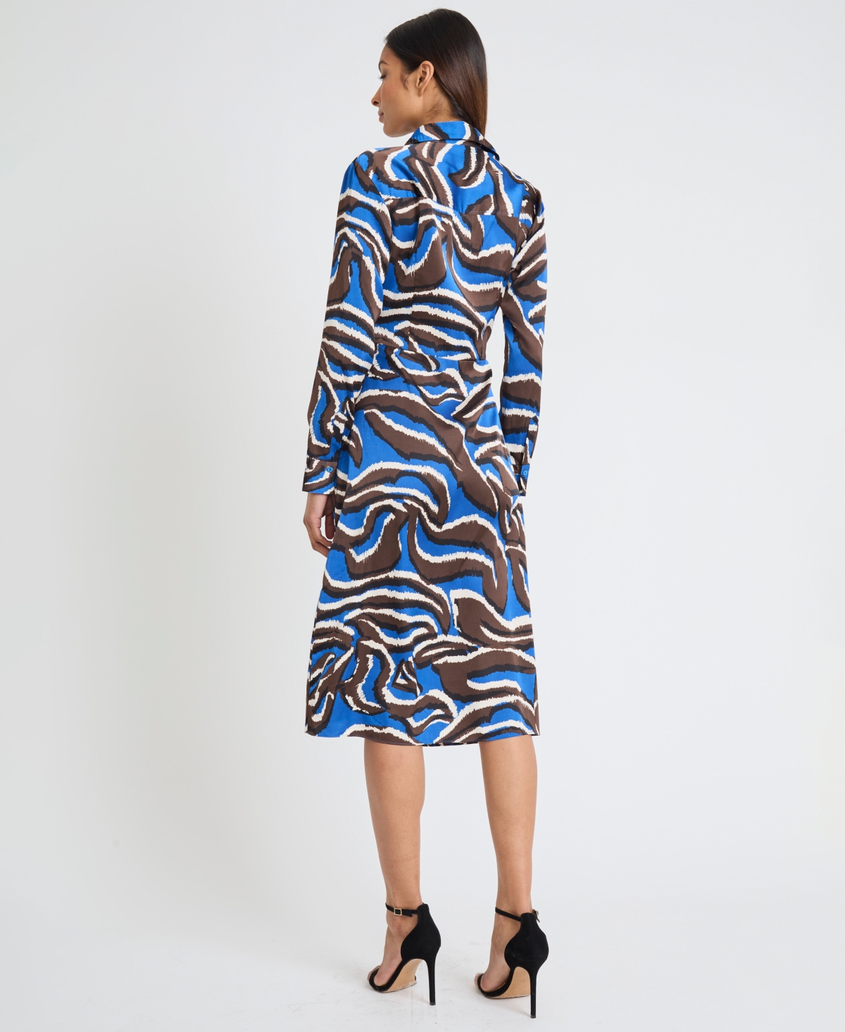 Donna Morgan Women's Collared Chiffon Shirtdress In Blue