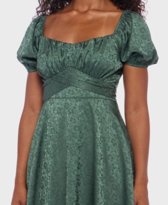 Juniors' Jacquard Floral Fit & flare Dress