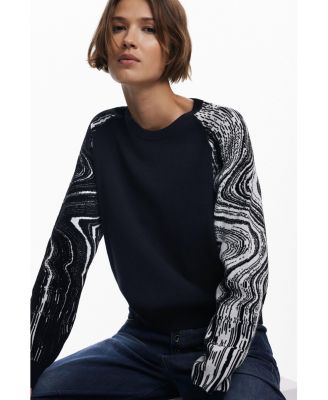 Women's Marbled sleeve sweater