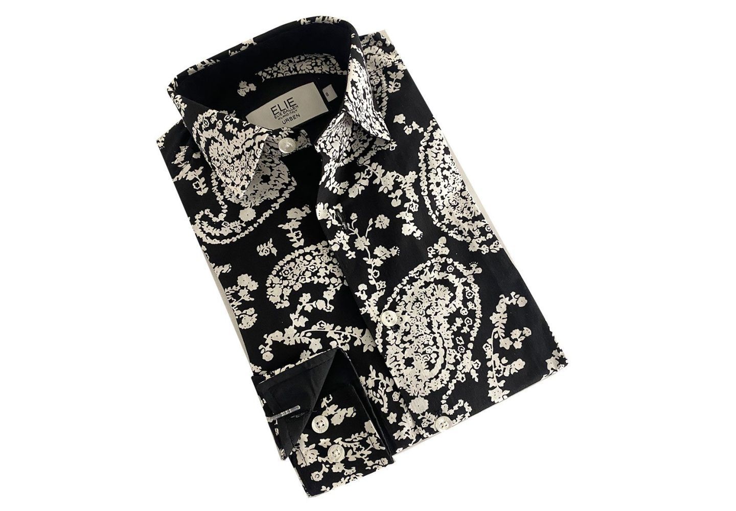 Рубашка Elie Balleh Black Paisley Short Sleeve Button Down Shirt для мальчиков, цвет: Чёрный — фото 2