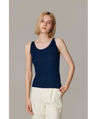 Women's Scoop Neck Tank Top | 75% Merino Wool 25% Silk Ultra-Soft Layering Essential | Natrual Moisture Wicking Sweater