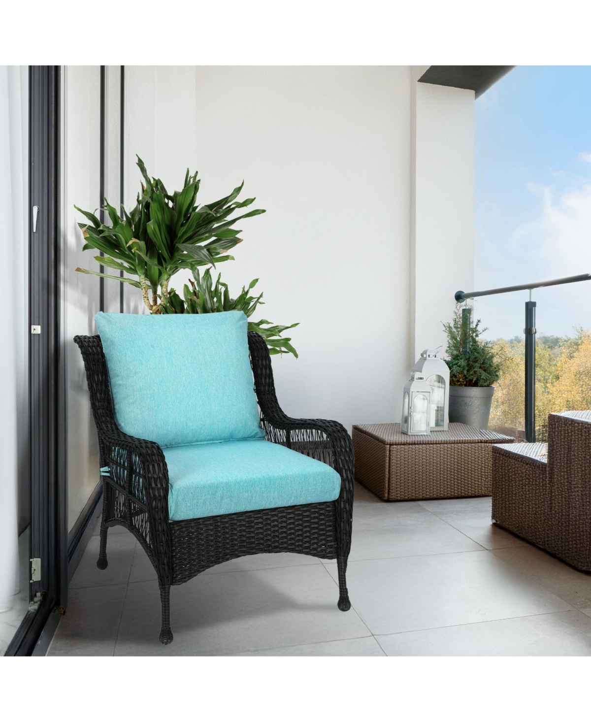 Aoodor 21x21 Inch Outdoor Deep Seat Cushion Set with Adjustable Straps and Waterproof