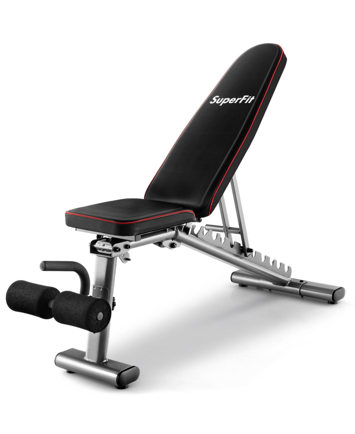 660 Lbs Strength Training Bench with 10 Back and 3 Seat for Full Body Workout - Black