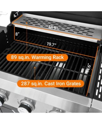 3 Burner 40,500 BTU Stainless Steel Outdoor Barbecue Gas Grillwith Side Burner and Cover