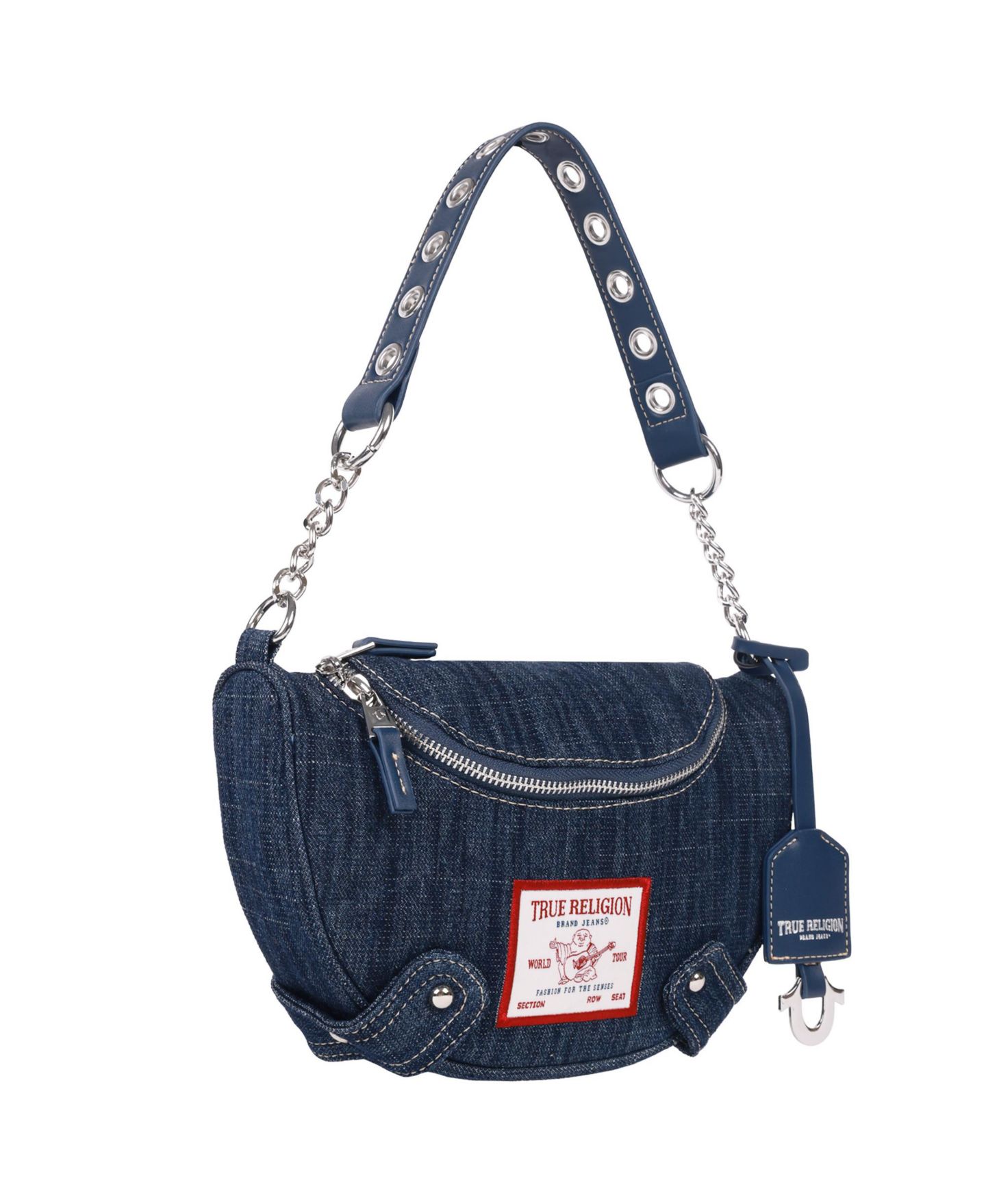 Женская сумка True Religion Chain Handle Denim Hobo, цвет: Синий — фото 3