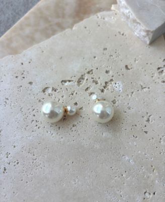 Cultivated Pearl Double Sided Stud Earrings