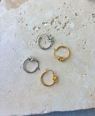 Stainless Steel Knot Hoop Earrings