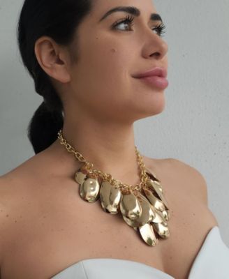 Gold Petal Bib Necklace