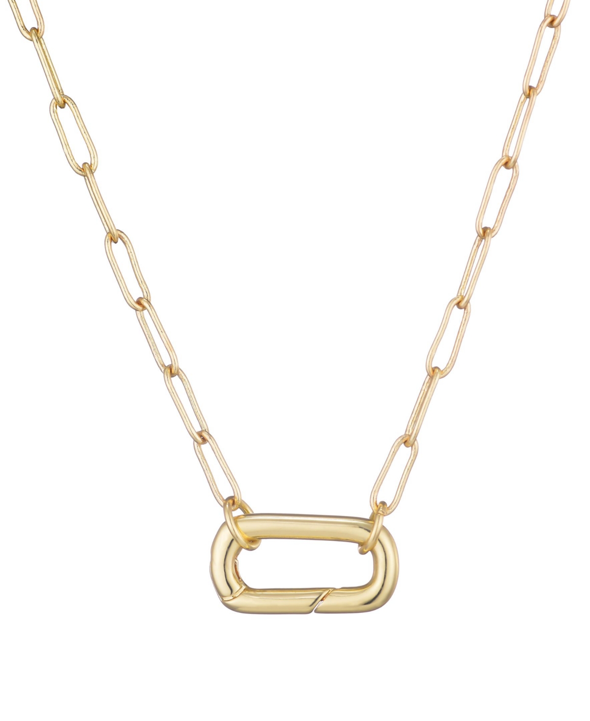 Gold Plated Lock Pendant Necklace - Gold