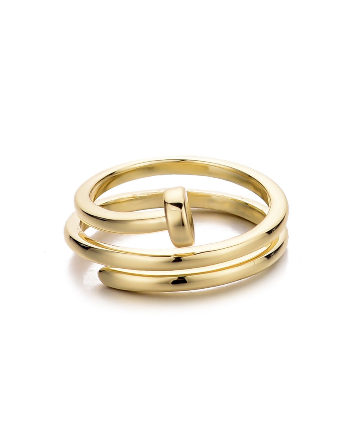 Gold Nail Double Wrap Ring - Gold