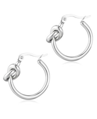 Stainless Steel Knot Hoop Earrings
