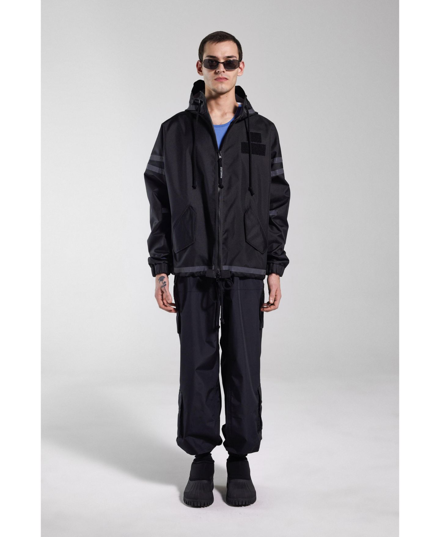 Мужская куртка Stutterheim Forsa Full Zip Hooded, цвет: Чёрный — фото 7