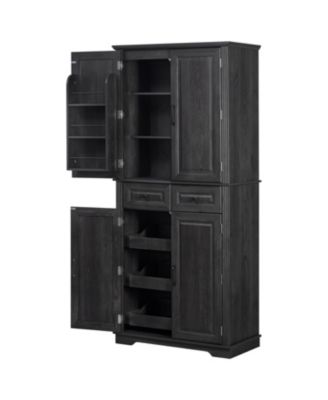 71" Farmhouse Pantry Cabinet with Pull Out Organizers