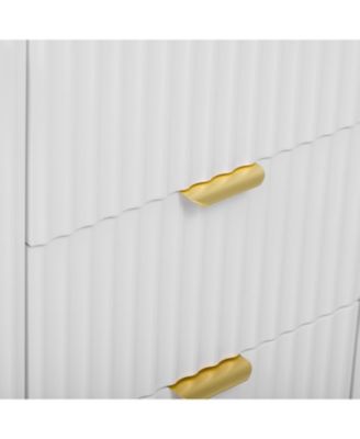 Wave Design Sideboard - Adjustable Shelves Drawers Soft-Close Doors