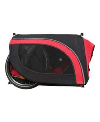 Dog Bike Trailer - Folding 120LB Capacity All-Terrain Black/Red