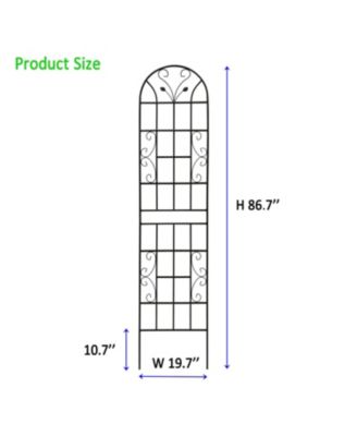 2 Pack Metal Garden Trellis, 86.7" Black