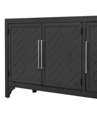 Pine Veneer & MDF 3 Doors, Adjustable Shelves Sideboard Storage Cabinet