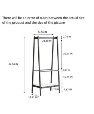 Oak & Rattan Clothes Rack